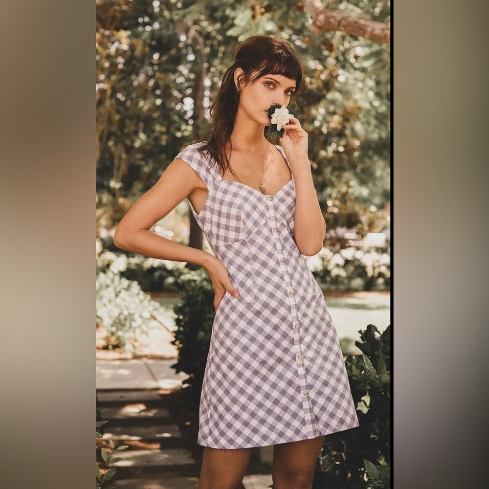 SAYLOR Purple Gingham Dress